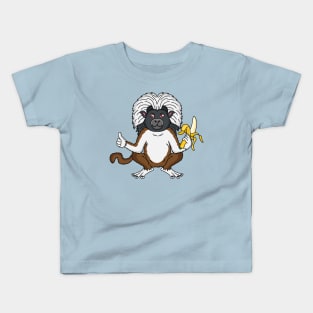 Cotton Top Tamarin monkey cartoon illustration Kids T-Shirt